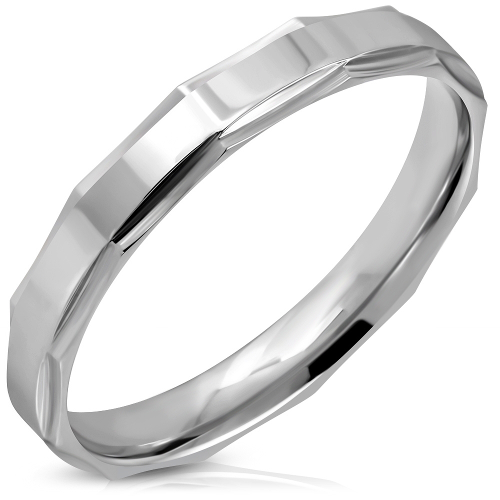 Šperky4U NSS3007 Dámský snubní ocelový prsten - velikost 62 - NSS3007-4-62