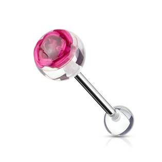 Šperky4U Piercing do jazyka - růže - PJ01119-P