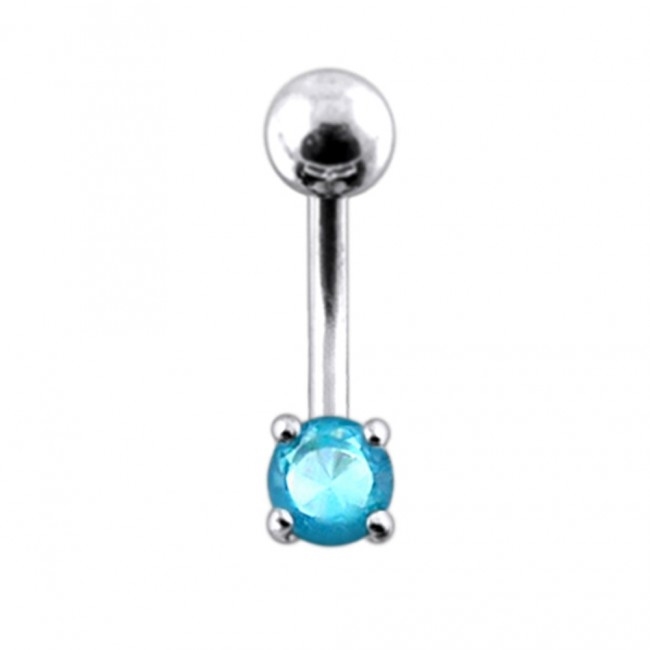 Šperky4U Stříbrný piercing do pupíku, zirkon - BP01027-Q
