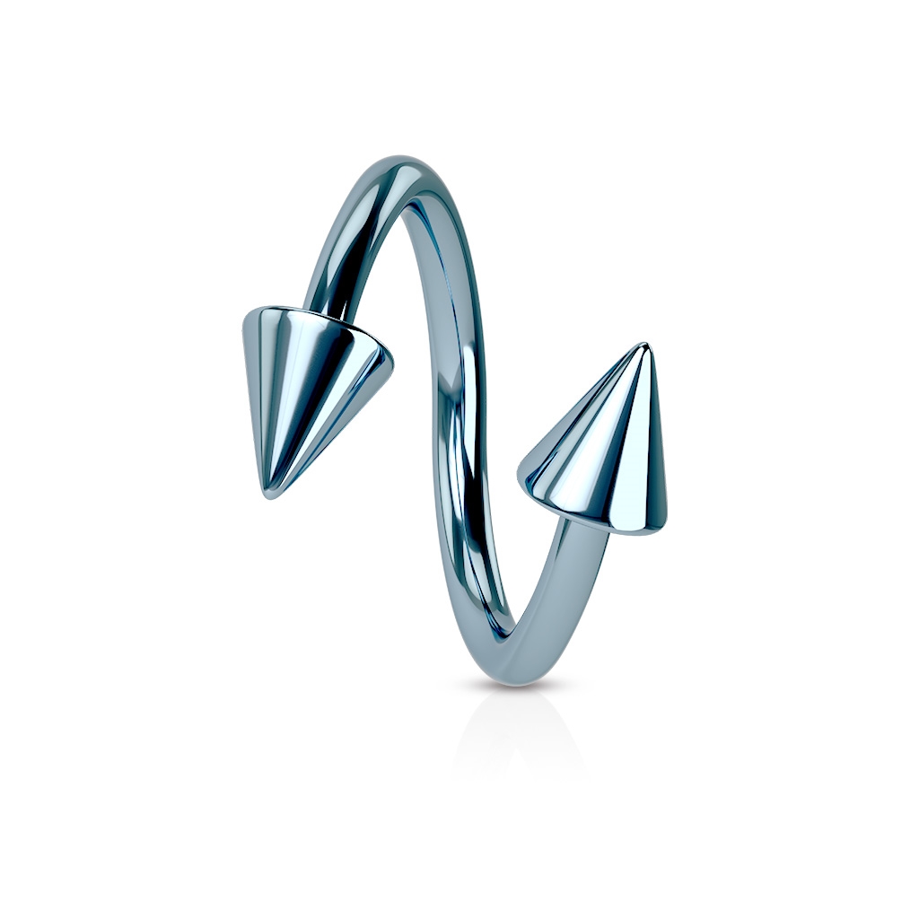 Šperky4U Piercing spirála světle modrá 1,2 x 10 mm - SP1002LB-1210