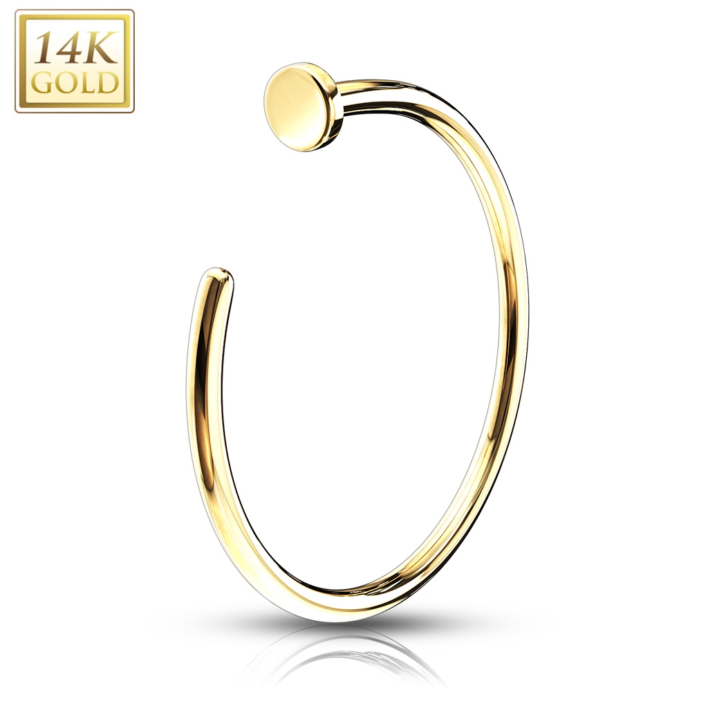 Šperky4U Zlatý piercing do nosu kruh, Au 585/1000 - ZL01040-0808-YG