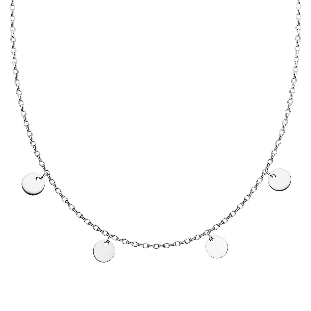 Šperky4U Ocelový náhrdelník s kulatými přívěsky - OPD0189-ST