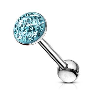 Šperky4U Piercing do jazyka osázený zirkony - PJ01058-Q