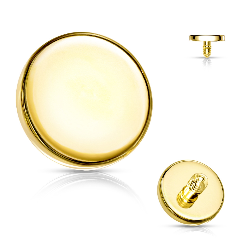 Šperky4U Náhradní zlacená placička závit 1,2 mm, průměr 3 mm - ND007-03GD