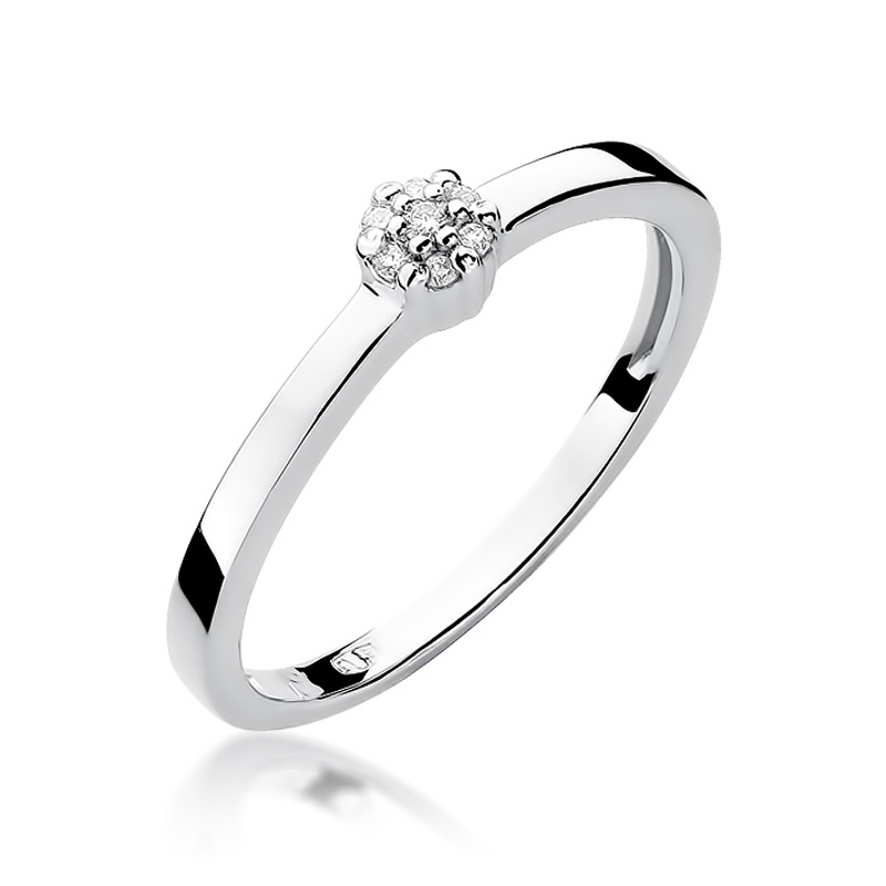 NUBIS® Zlatý zásnubní prsten s diamanty - velikost 58 - W-100WC-58