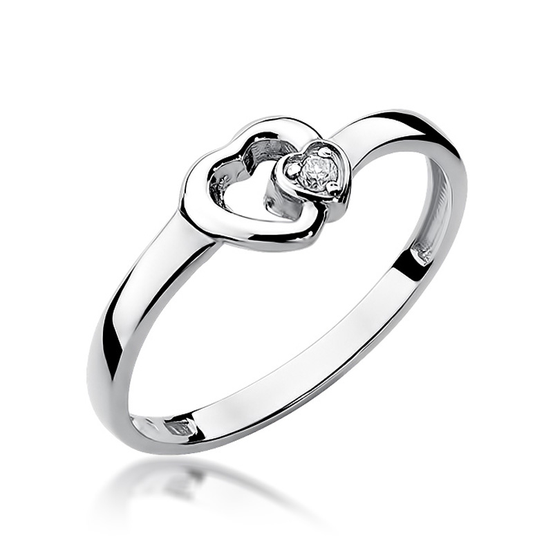 NUBIS® Zlatý zásnubní prsten s diamantem - velikost 55 - W-188W-55