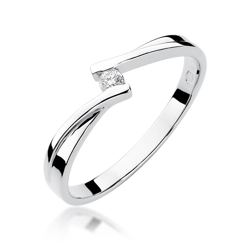NUBIS® Zlatý zásnubní prsten s diamantem - velikost 50 - W-137W-50