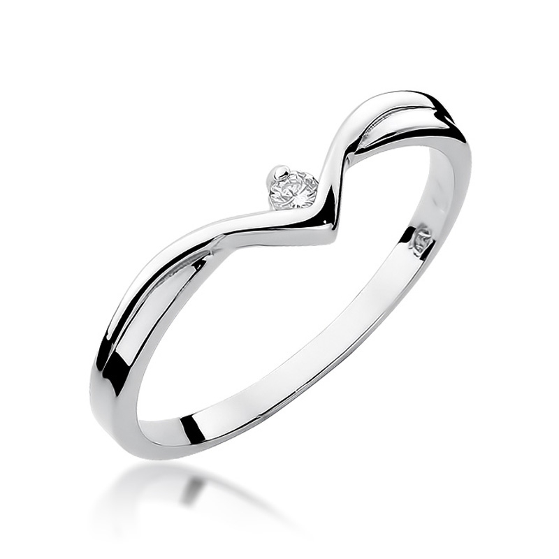 NUBIS® Zlatý zásnubní prsten s diamantem - velikost 61 - W-051W-61