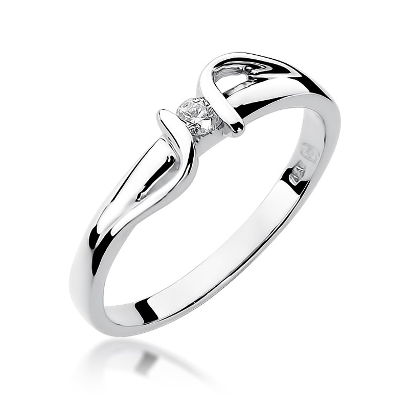 NUBIS® Zlatý zásnubní prsten s diamantem - velikost 50 - W-025W-50