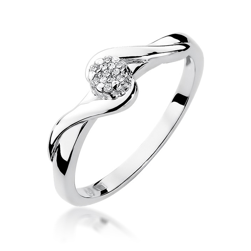 NUBIS® Zlatý zásnubní prsten s diamanty - velikost 54 - W-022W-54