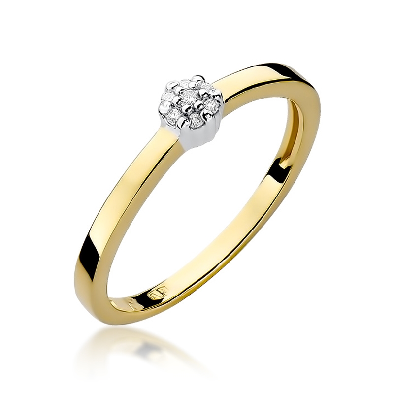 NUBIS® Zlatý zásnubní prsten s diamanty - velikost 50 - W-100GWC-50