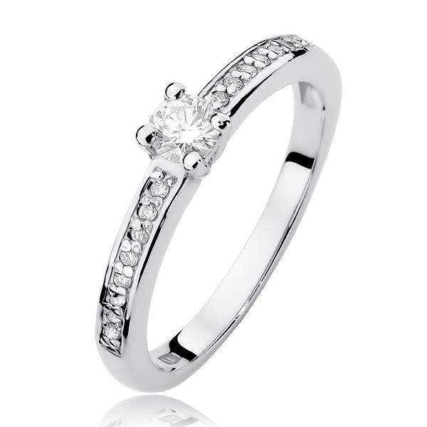 NUBIS® Zlatý zásnubní prsten s diamanty - velikost 58 - W-288W0.28-58