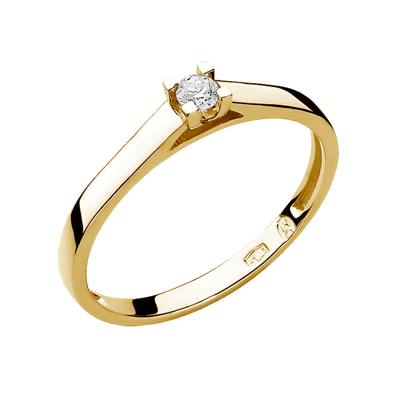 NUBIS® Zlatý zásnubní prsten s diamantem - velikost 58 - W-221-0.08G-58