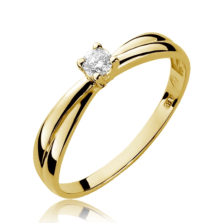 NUBIS® Zlatý zásnubní prsten s diamantem - velikost 58 - W-230G-58