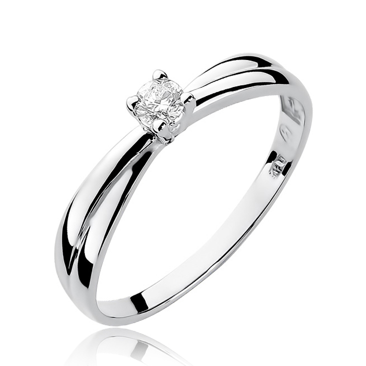 NUBIS® Zlatý zásnubní prsten s diamantem - velikost 50 - W-230W-50