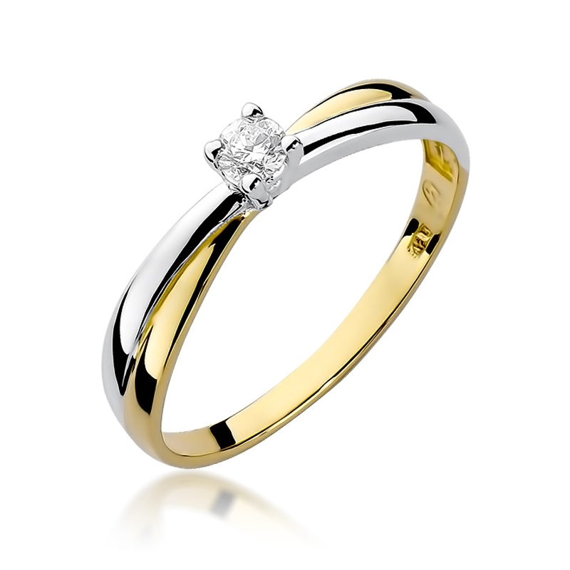 NUBIS® Zlatý zásnubní prsten s diamantem - velikost 50 - W-230GW-50
