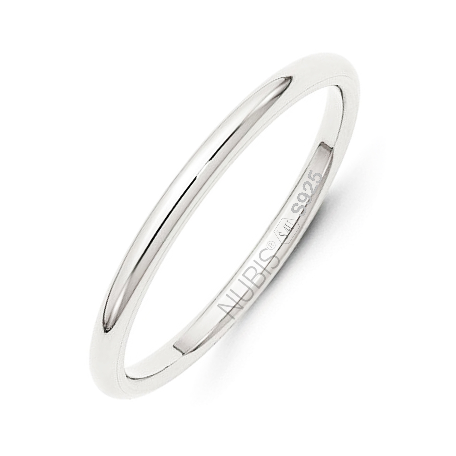 NUBIS® NB101-2 Stříbrný snubní prsten šíře 2 mm - velikost 54 - NB101-2-54