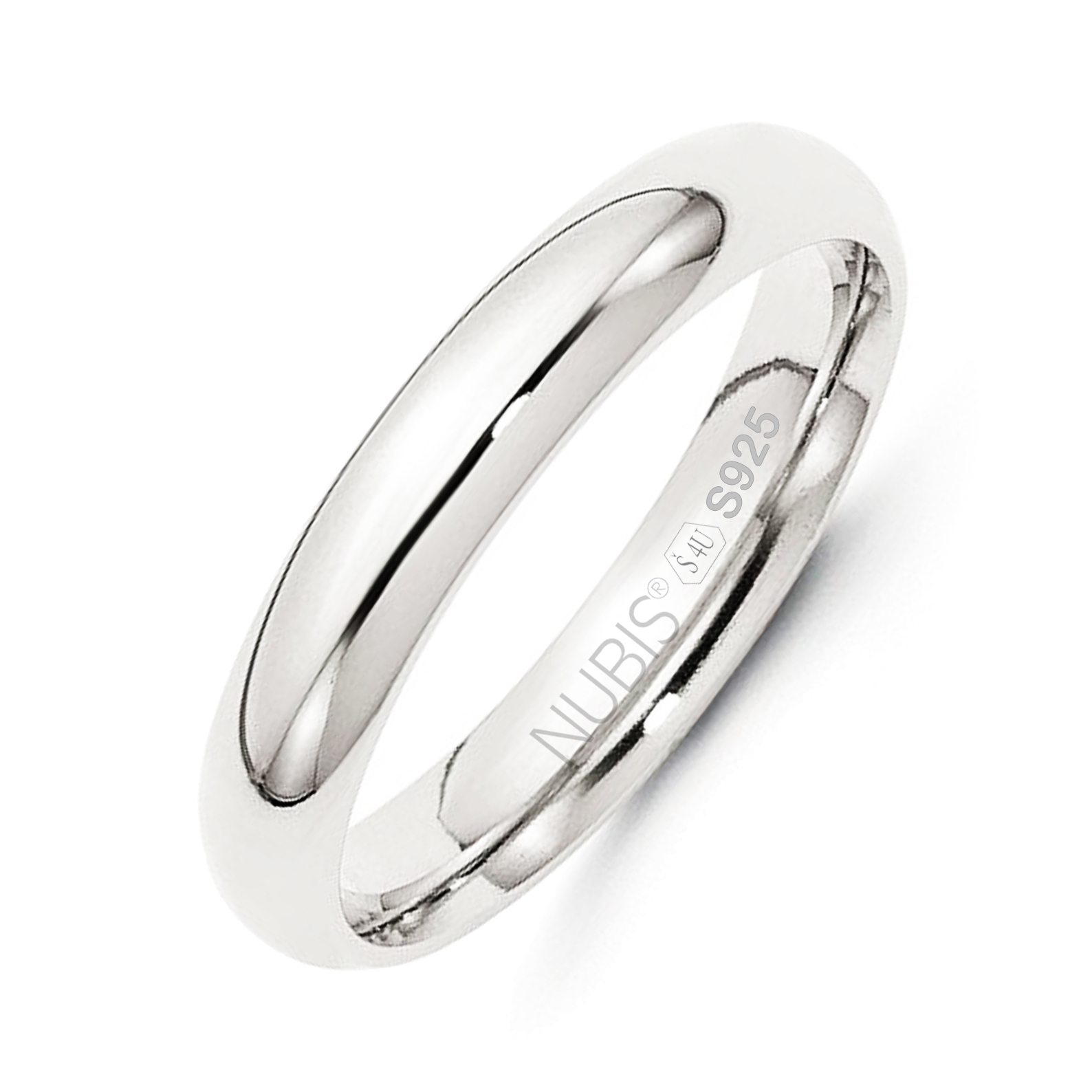 NUBIS® NB101-4 Stříbrný snubní prsten šíře 4 mm - velikost 51 - NB101-4-51