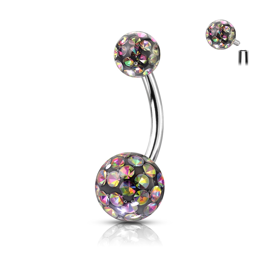 Šperky4U Piercing do pupíku s vnitřním závitem - BS0003-VM