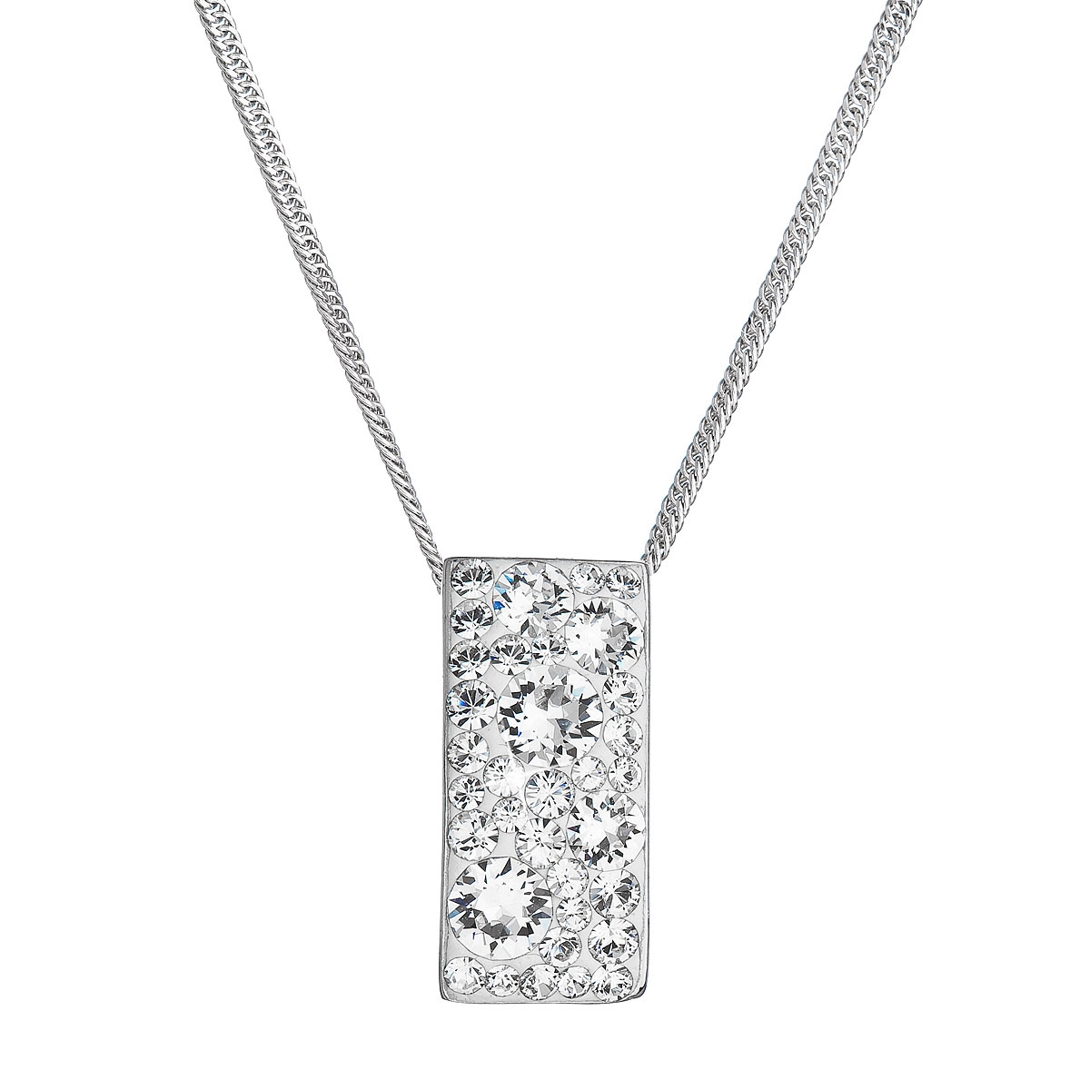 EVOLUTION GROUP CZ Stříbrný náhrdelník se Swarovski krystaly, Crystal - 32074.1
