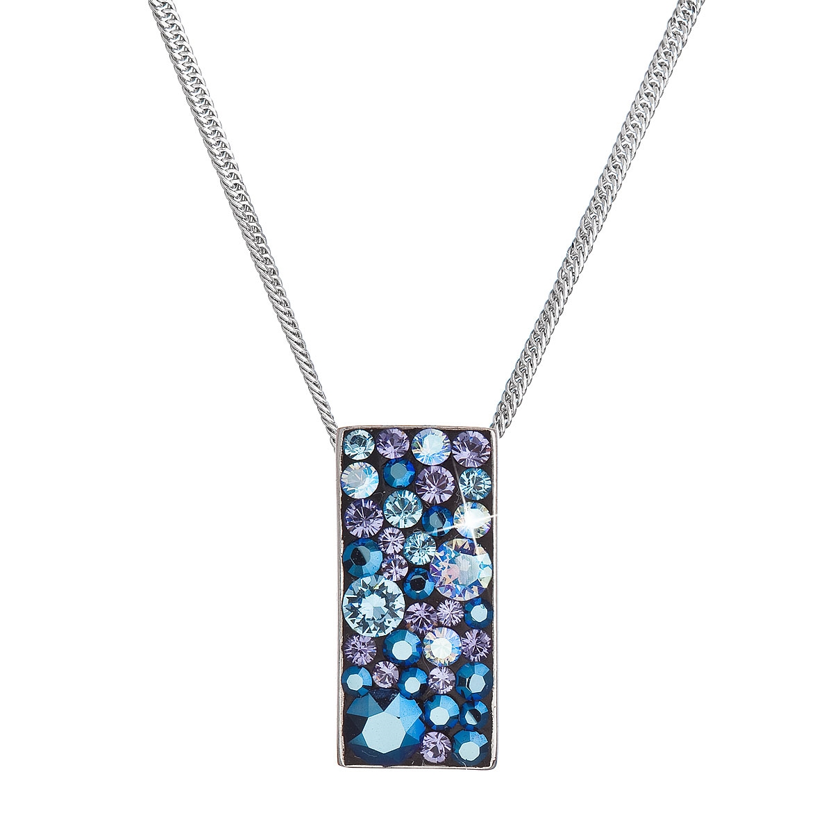 EVOLUTION GROUP CZ Stříbrný náhrdelník se Swarovski krystaly, Blue Style - 32074.3