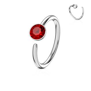 Šperky4U Piercing do nosu/ucha kruh se zirkonem - N0024-R