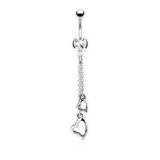 Šperky4U Piercing do pupíku - srdíčka - WP01247-C