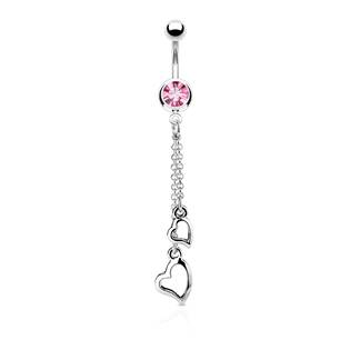 Šperky4U Piercing do pupíku - srdíčka - WP01247-P