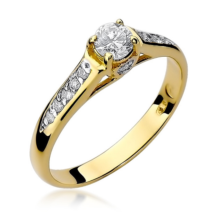 NUBIS® Zlatý zásnubní prsten s diamantY - W-016G