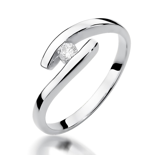 NUBIS® Zlatý zásnubní prsten s diamantem - W-373W