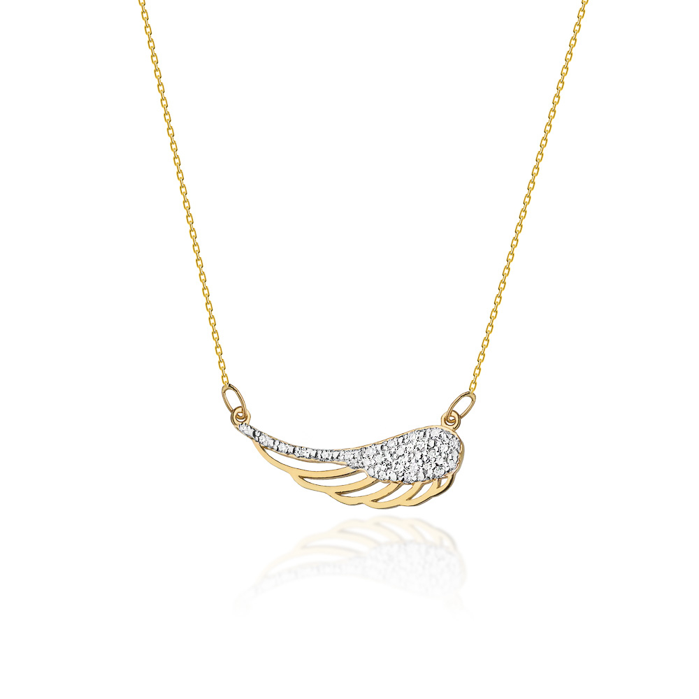 NUBIS® Diamantový náhrdelník, žluté a bílé zlato a brilianty - C-004-YG