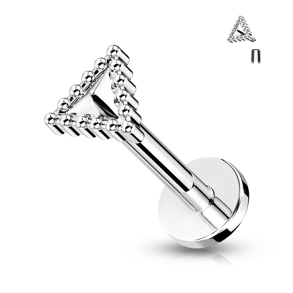 Šperky4U Labreta / cartilage piercing - trojúhelník - LB0037ST-1206