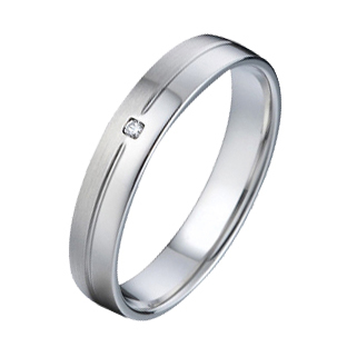 NUBIS® NSS3017 Snubní ocelový prsten se zirkonem, šíře 4 mm - velikost 55 - NSS3017-ZR-55