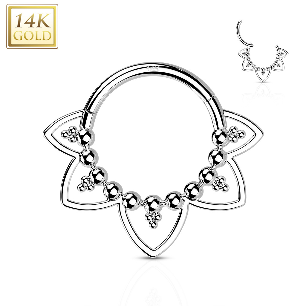 Šperky4U Zlatý piercing - segment kruh, Au 585/1000 - ZL01230-WG