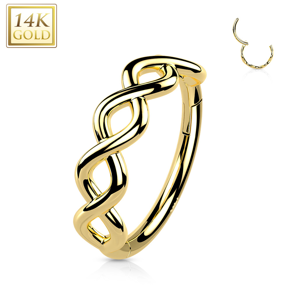 Šperky4U Zlatý piercing - segment kruh, Au 585/1000 - ZL01231-YG
