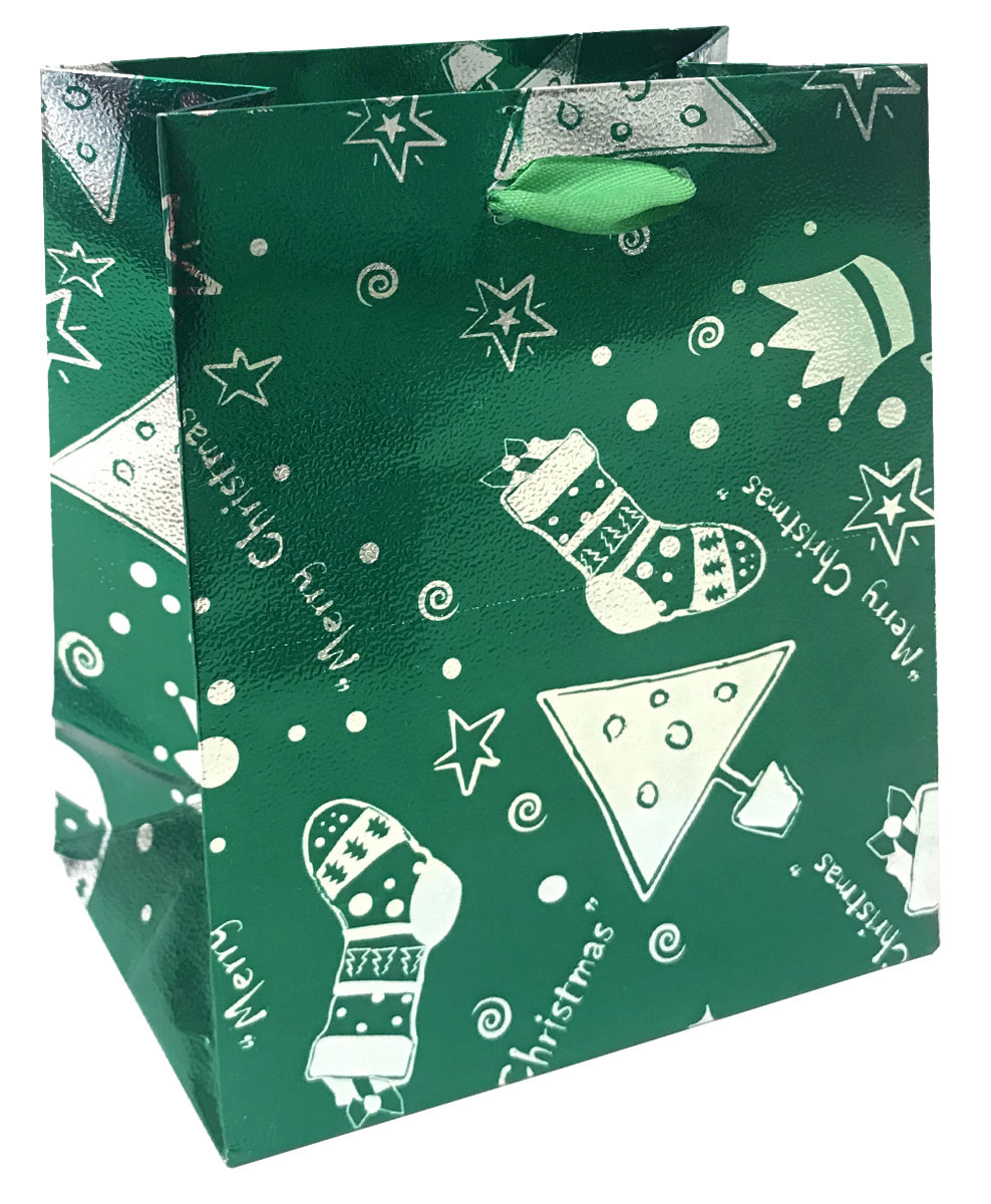 Šperky4U Vánoční dárková taška - zelená - KR0410-G