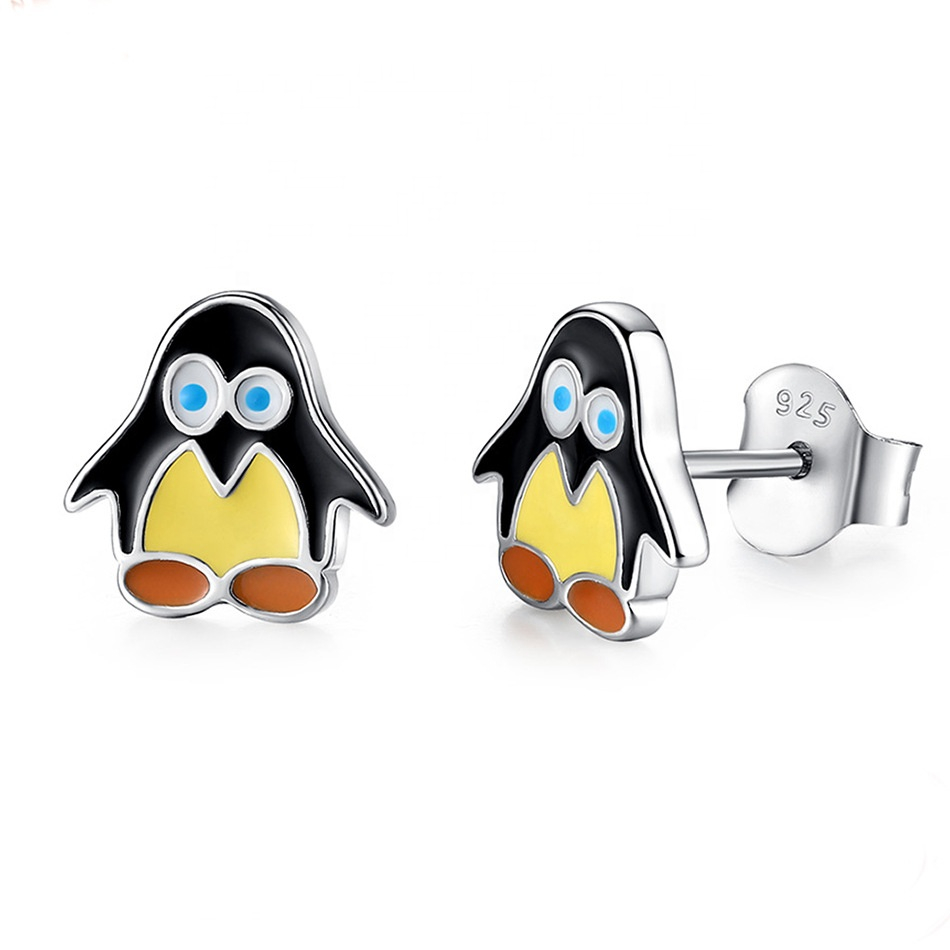 NUBIS® Dětské stříbrné náušnice tučňáčci - DN-0018