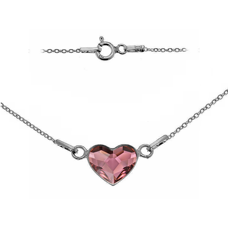 NUBIS® Stříbrný náramek se srdcem Crystals from Swarovski® Antique Pink - NB-0201-AP