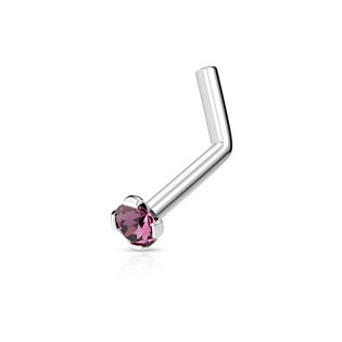 Šperky4U Zahnutý piercing do nosu 2mm zirkon - N01152-A