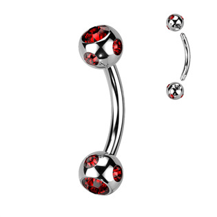 Šperky4U Piercing do obočí - kulička s kamínky - OB01093-R