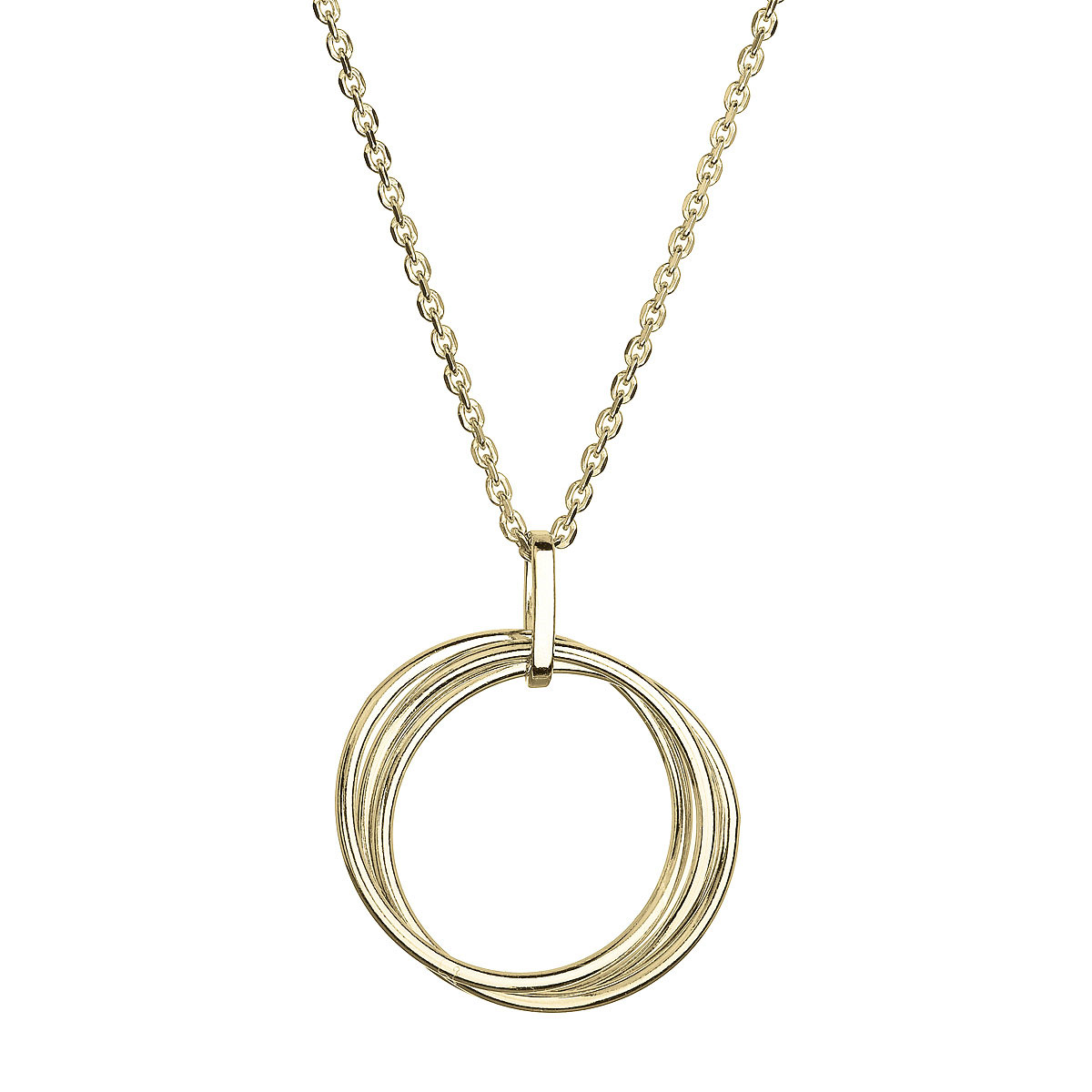 EVOLUTION GROUP CZ Pozlacený stříbrný náhrdelník tři kroužky - 62001