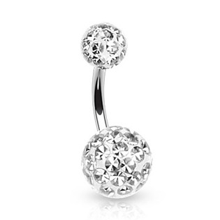 Šperky4U Piercing do pupíku zdobený krystaly Swarovski® - BS01021-C