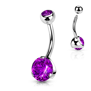 Šperky4U Piercing do pupíku - banánek se zirkony - BS01054-A