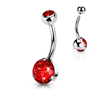 Šperky4U Piercing do pupíku - banánek se zirkony - BS01054-R