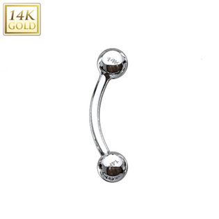 Šperky4U Zlatý piercing do obočí - kuličky, Au 585/1000 - ZL01107-1208-WG