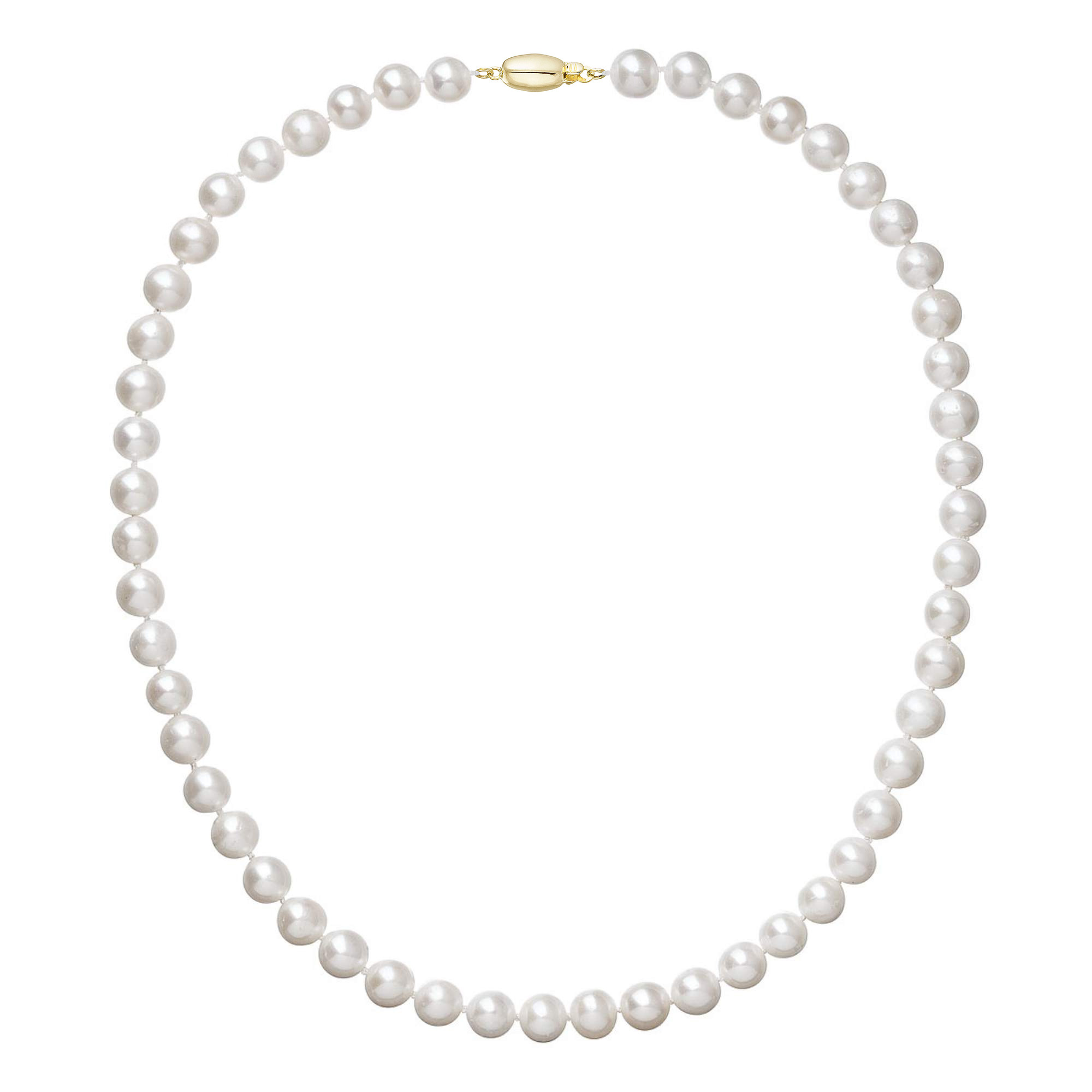 EVOLUTION GROUP CZ Perlový náhrdelník z říčních perel se zapínáním ze 14 kt. zlata - 922003.1/9271A