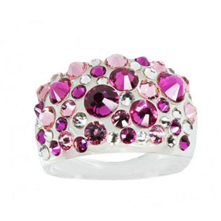 AKTUAL, s.r.o. Prsten SWAROVSKI® elements - Fuchsia, vel. 50 - velikost 50 - LV2004-50