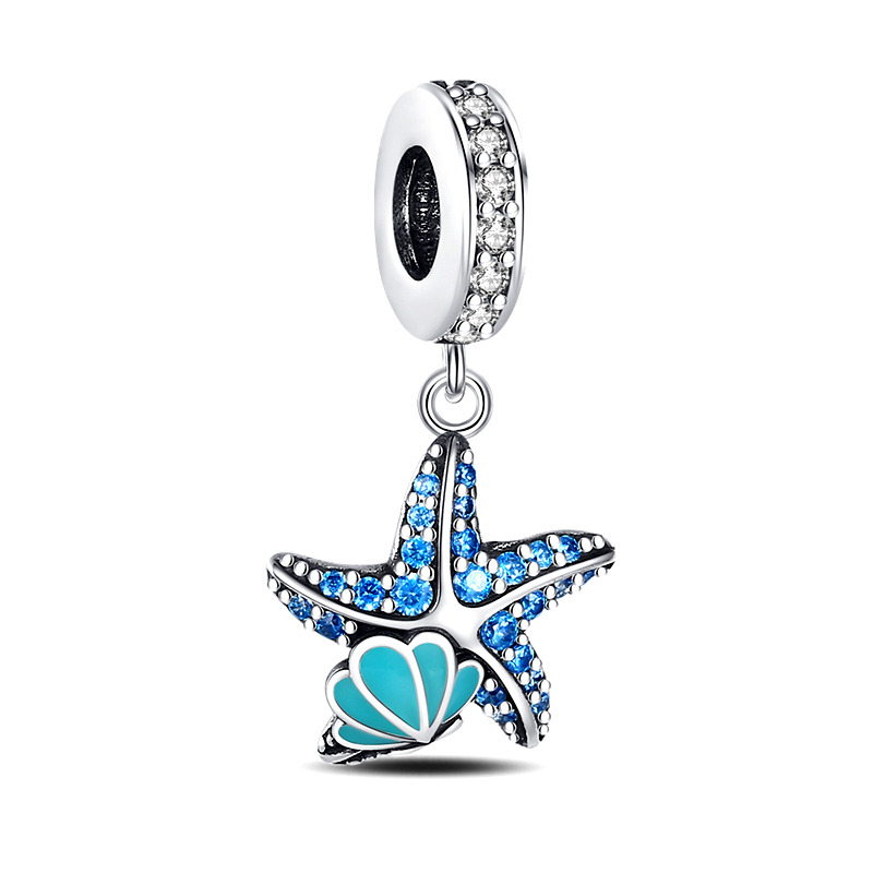 NUBIS® Visací stříbrný přívěšek korálek mořská hvězdice - B0156