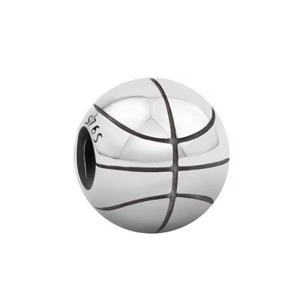 NUBIS® Visací stříbrný přívěšek korálek basketbalový míč - B0155