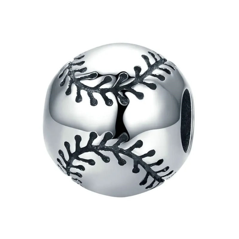 NUBIS® Stříbrný přívěšek korálek na náramek míček na baseball - B0599